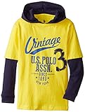 U.S. Polo Assn. Big Boys' Hooded Hangdown T-Shirt, Preppy Yellow, 10/12