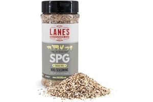 Lane's SPG Seasoning & Rub, All-Natural Coarse Ground Salt Pepper Garlic Seasoning for Any Types of Dishes, Classic Bold Flavor, No MSG, No Preservatives, Gluten-Free, Made in USA, 12 Oz