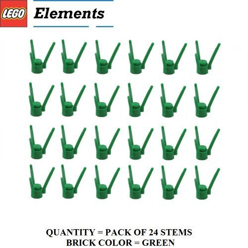Lego Parts: Plant Flower Stem (PACK of 24 Green Stems) by LEGO