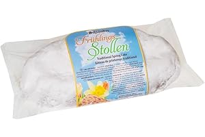 Schlünder Citrus Spring Stollen Lemon and Orange Flavor German Sweet Bread Rolled in Powdered Sugar with Nuts Raisins Imported from Germany