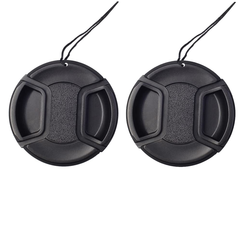 49mm Lens Cap Cover Compatible for Sony A7RIV A7III w/FE 50mm f/1.8 Lens, A6500 a5100 w/E 35mm f/1.8 E 55-210mm f/4.5-6.3 Lens (2 Pack)