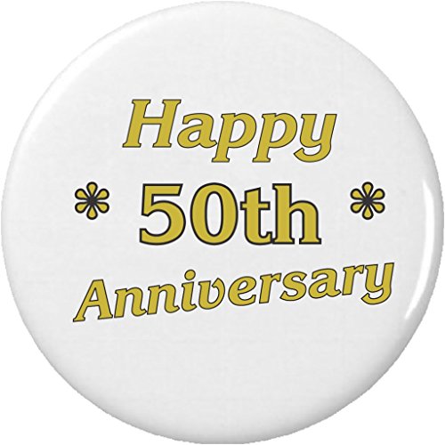 Happy 50th (Fiftieth) Anniversary 1.25' Pinback Button Pin