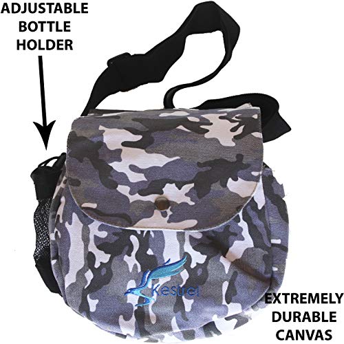 Kestrel Disc Golf Bag | Fits 6-10 Discs + Bottle | for Beginner and Advanced Disc Golf Players | Extremely Durable Canvas | Disc Golf Bag Set | Frisbee Golf Bag (Green & Gray Camo 2 Pack) - Thumbnail 2