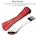 Individual Camping Spork – Spoon Fork Knife Dinnerware Camp Cooking Utensil – Set of Single Spork With Carry Pouch