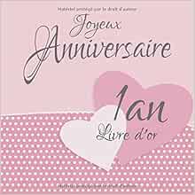 1 An Livre D Or I Joyeux Anniversaire I Felicitations Et Jolis Souvenirs I Vintage Rose I Anniversaire Decoration 1 An Fille Ou Garcon I Pour 60 Belles Photos I Idee Cadeau
