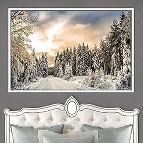 signwin Framed Canvas Wall Art Rustic Woods Brown...