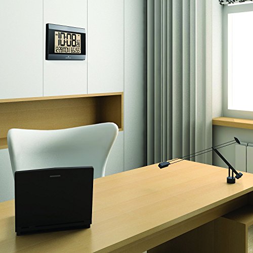 image for Marathon CL030052GG Atomic Digital Wall Clock With Auto-Night Light, T