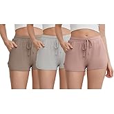 HEARTNICE 3-Pack Women's Soft Lounge Pajama Shorts, Casual Sleepwear for Yoga Gym Running Sleep