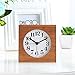 Baban Alarm Clock Square Handmade Creative Classic Small Wooden Mute Lazy Bedside Clock with Night Light Sapele