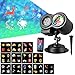 Samyoung LED Projector, Water Wave Landscape lamp Remote Control Colorful Waterproof Night Lights Perfect for Halloween Christmas Parties Bedroom Lawn Patio Yard, Black