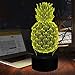Pineapple 3D Illusion Lamp LED Pineapple Night Light for Living Bedroom Decor 16 Colors Changing USB Charging/Battery Powered Ananas Desk Table Lamp for Party Supplies Birthday Gift Toys for Kid