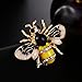 Botrong Crystal/Rhinestone Lovely Bee Gold Silver Plated Women's Collar Brooch Pin