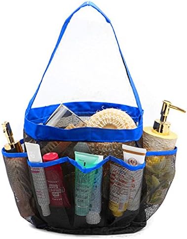 Shower Organiser Quick Dry Hanging Shower Caddy Toiletry Organiser Cosmetic Storage Bags Mildew Resistant Water Resistant for Home Travel GYM Dorm Camp Bathroom (Royal blue)