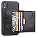 KIHUWEY Compatible with iPhone XR Wallet Case Credit Card Holder, Premium Leather Kickstand Durable Shockproof Protective Cover for iPhone XR 6.1 Inch(Black)