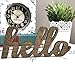 Wood Hello Cutout Sign Made of Birch Plywood Stained Dark Walnut