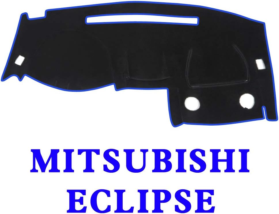 JIAKANUO Auto Car Dashboard Carpet Dash Board Cover Mat Fit for Mitsubishi Eclipse 2000-2005 (Eclipse 00-05, Black-Blue)