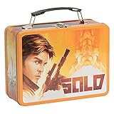 Vandor 99071 Hans Star Wars Solo Shaped Tin Metal Lunchbox Tote with Handle, 3.5 x 7.5 x 9 Inches, Orange