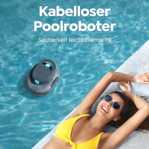 BRINBO S1PRO 2026 Upgrade Pool Robot with 120 Min Automatic Cleaning Time, Pool Vacuum Cleaner Battery with Dual Motors, 2.5 H Charging Time, Lightweight Pool Cleaner for Above Ground Pools up to 100