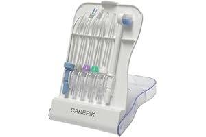 CAREPIK Water Flosser Tips Storage Case and Replacement Tips Compatible with Waterpik Water Flosser WP-100 WP-300 WP-660 WP-900 (6 Tips Combo)