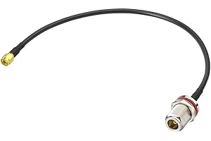 Bingfu SMA Male to N Female Bulkhead Mount RG58 Coaxial Adapter Cable 1 feet 30cm Compatible with 4G LTE Wireless Router Gateway Cellular RTL SDR USB ADS-B Receiver