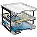 MyGift 3-Tier Vintage White Wood & Metal Document Tray