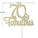 Gold Glitter 70 & Fabulous Cake Topper - 70th Birthday Party Decoration Sign - Cheers to 70 Years Party Supplies