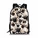 HUGS IDEA Cute Kids School Bag Pug Bookbag Dogs Printed Cute Lightweight Backpack for Teens Girls Boys