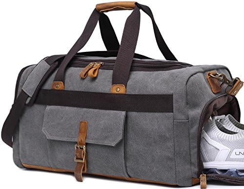 Weekender Overnight Duffel Bag with Shoes Compartment for Women Men Canvas Weekend Travel Tote Carry On Bag 1 Weekender Overnight Duffel Bag with Shoes Compartment for Women Men Canvas Weekend Travel Tote Carry On Bag