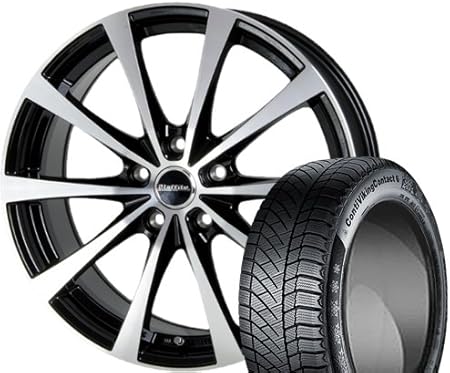 Amazon 225 55r17 Continental Contivikingcontact 6 スタッドレス 2 Hot Stuff Laffite Le03 Bkp 17インチ スタッドレス ホイール4本セット インプレッサxv Gp7 フォレスター Sh系 タイヤ ホイールセット 車 バイク