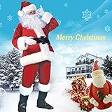 Christmas Santa Claus Costume Set Men Santa Costume Women Deluxe Santa Suits (Type 1-1)