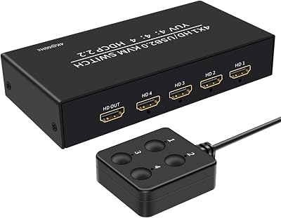 XYKJOBC 4x1 HDMI USB KVM Switch 4K HDCP2.2 Keyboard Mouse Monitor PC Splitter