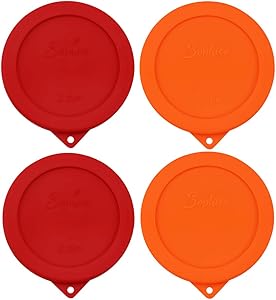Sophico 2 Cup Round Silicone Storage Cover Lids Replacement for Anchor Hocking and Pyrex 7200-PC Glass Bowls (Container not Included) | Red-Orange | 4 Pack