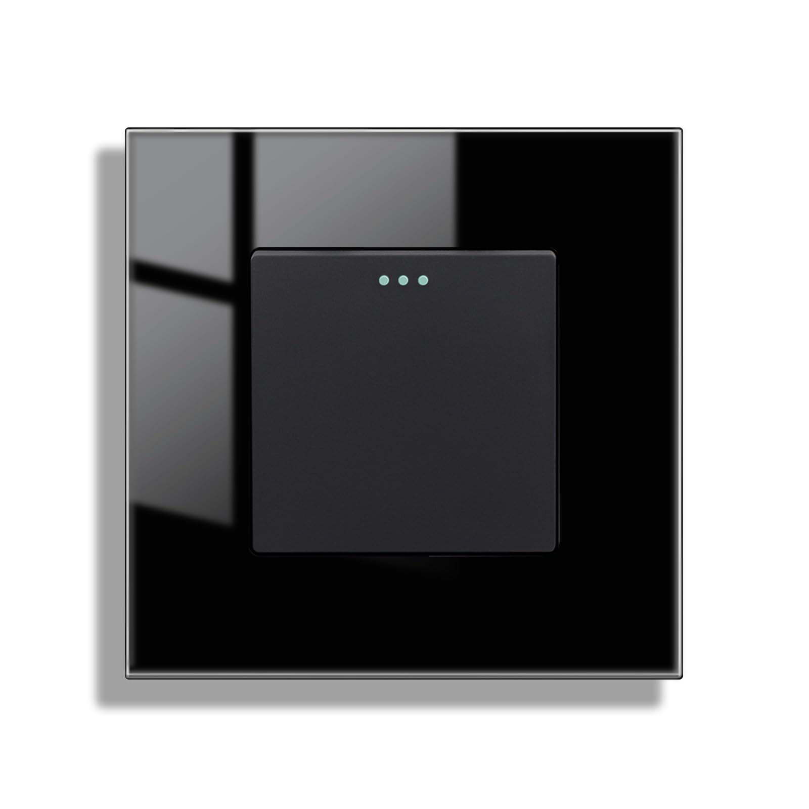 JIMEIDA Single Light Switch Black 1 Gang 1 Way Rocker Button Switch Modern Crystal Glass Wall Panel,10A,250V — image 1