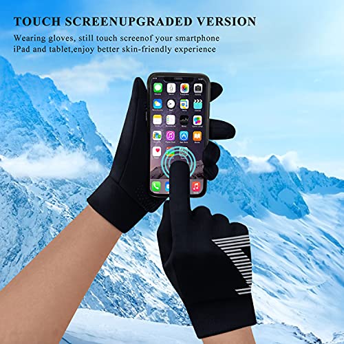 FaAmour Winter Gloves Touchscreen Gloves for Cold Weather, Men Women Gloves for Cycling Running Working Driving Hiking Fishing, Warm Thermal Soft Lining Elastic Cuff Anti-Slip