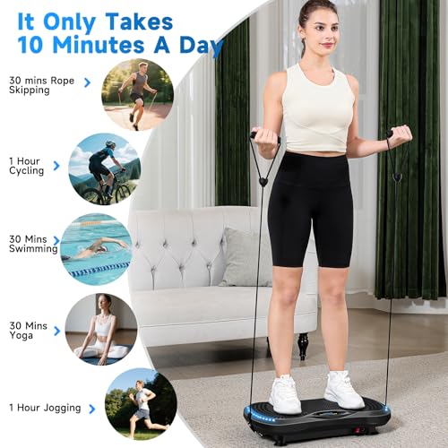 Vibration Plate Exercise Machine for Lymphatic Drainage, Vibration Machine for Full-Body Weight Loss Shaping, Vibrate Fitness Platform 400 Lbs & 200 Adjustable Speeds