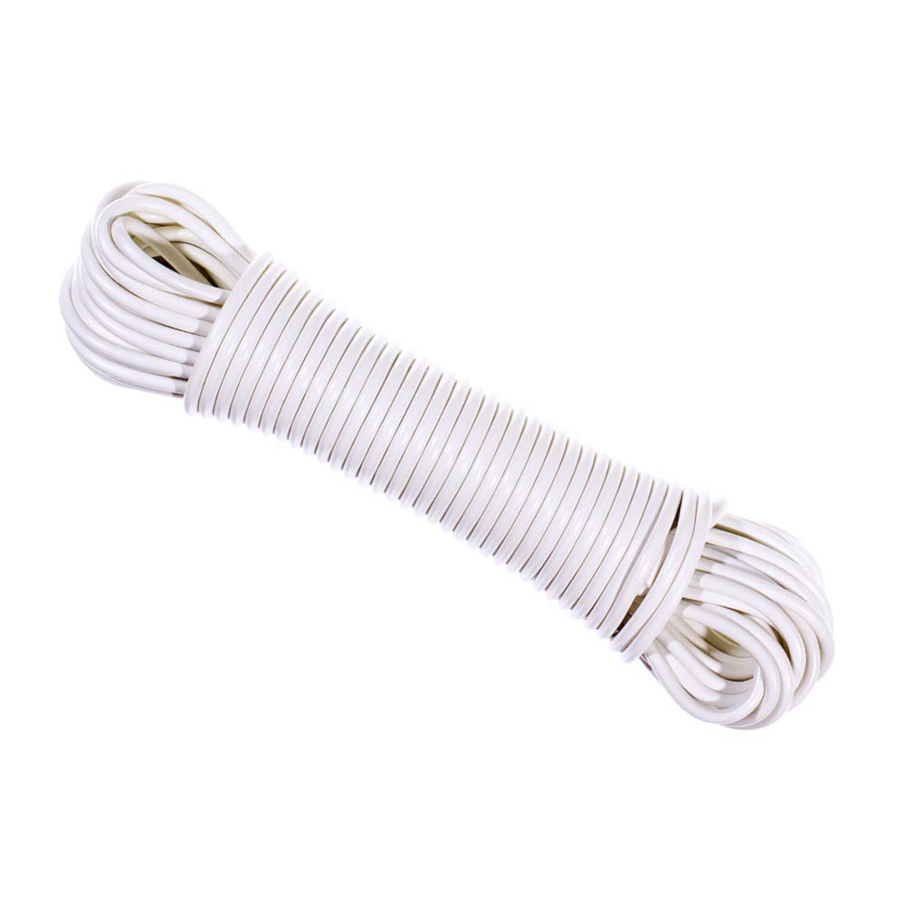 West Coast Paracord Plastic Clothesline - Indoor and Outdoor Uses - 5/32 inch or 7/32 Inch - White, Fiber Reinforced, Durable (50 or 100 Feet Long)