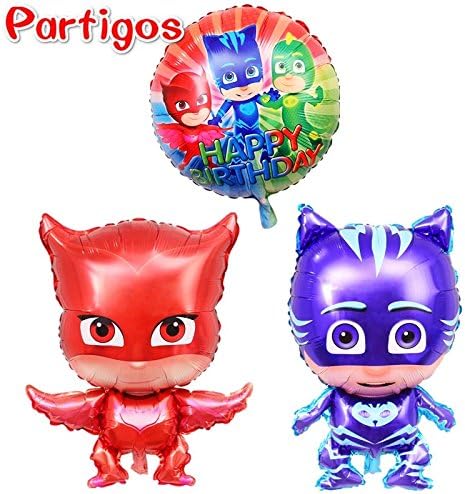 New 3 piece set PJ Mask Ballons 28inchX18 inch,Pj Mask party decoration.Pj mask kids party Balloons