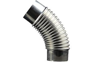 Multi Flue Stainless Steel Elbow Pipe 45 Degree for Chimney Insert and Stove Ventilation in Outdoor Fireplace Systems (80mm)