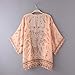 Sunward Flower Chiffon Shawl Kimono Cardigan Coats Jackets Cover up Blouse Tops (XL, Pink Printed )