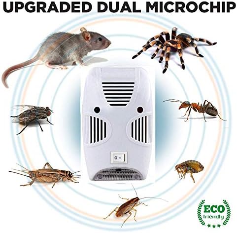 Xenoty Ultrasonic Repellent, Electronic Bug Repellent Reject Ant, Mosquito, Rat, Roach, Flea, Rodent, Insect, Pest Repellent Indoor Plug in, Safe for Human and Pets Control
