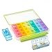 Zzteck Pill Organizer Weekly AM/PM Pill Box -Moisture Proof Medicine Organizer 7 Day Portable Travel Medication Container 4 Times a Day with Large Compartments for Vitamins Supplements