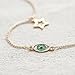 Edary Layered Necklaces Gold Jewelry with Fashion Evil Eye Cross Feather Pendants for Women and Girls (Blue Evil Eye)