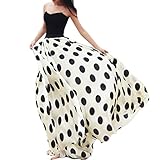 Ladies Women Maxi Chiffon Skirt Dress Polka Dot Casual Long Summer Beach Skirts