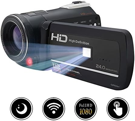 Camcorder Camera Digital Video Recorder FHD 1080P 24MP WiFi Connection With Night Vision 3" LCD Touch Screen