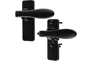 Ideal Security in-Swinging Storm Door Handle Set – for Inward-Opening Storm & Screen Doors ONLY – Surface Mount, Locking Inside Latch, Black