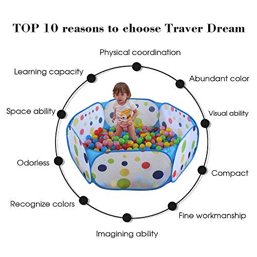 image for TRAVER DREAM Kids Ball Pit, TD Large Pop Up Toddler Ball Pits Tent for