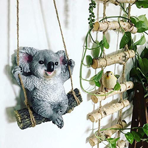 Animal Garden Statue - Cute Swing Koala Bear - Funny Outdoor Sculpture Ornaments Décor - Best Indoor Outdoor Statues Yard Art Figurines for Patio Lawn House