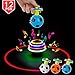 PROLOSO Spinning Top LED Toys Light Up Rotary Desktop Football Gyro 12 Pcs
