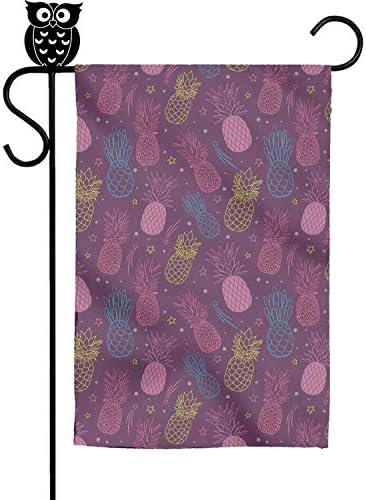 WOAIMUZILING Autumn 12x18 inches Pineapple Seamless Pattern Background with Summer Outdoor Single Side Home Garden Flag Decor Welcome House Holiday