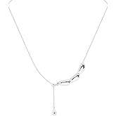 VOMIOK Pendant Necklaces for Women, Dainty Teardrop Necklace for Women with Adjustable Chain, 18K Plated Non Tarnish Simple Necklace, Trendy Long Pendant Necklace Jewelry for Women Gifts